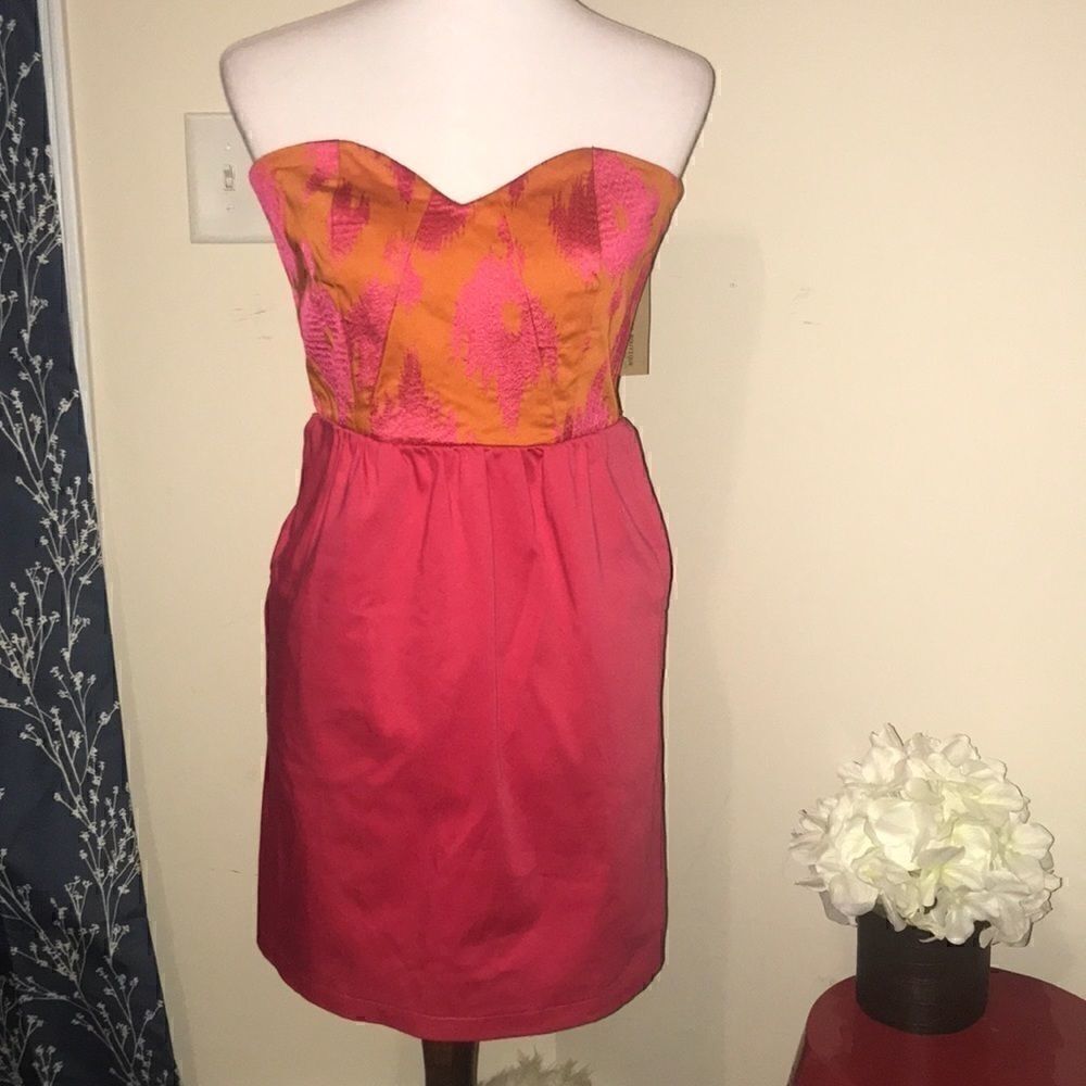 NEW Judith March Strapless Ikat Mini Dress